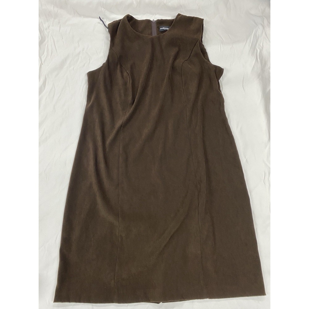 Sag Harbor Women's Sleeveless Dress Chocolate Brown Size 18w Faux Suede